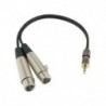 1X (3,5 mm-es fordulatú XLR kettős nővezeték - 3,5 audiokábel kiegyensúlyozott XLR vonal M1J6)