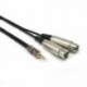 1X (3,5 mm-es fordulatú XLR kettős nővezeték - 3,5 audiokábel kiegyensúlyozott XLR vonal M1J6)