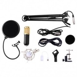 BM800 kondenzátor mikrofonkészlet S3L1 lengéscsillapító pop-szűrő