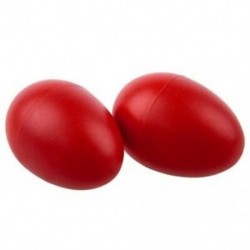 1 pár műanyag ütőhangszeres zenés tojás Maracas rázók piros E8P9