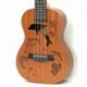 4X (Ukulele Uke 4 nejlon húrok Sapele rózsafa gitár delfin mintázat UniveX6Z4