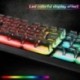 Gaming billentyűzet, színes szivárványos LED háttérvilágítású USB vezetékes Gaming billentyűzet Mem X0U3