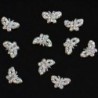 Ezüst színű - 10db Pillangó alakú strasszköves dísz körömhöz - műkörömhöz - R4S1