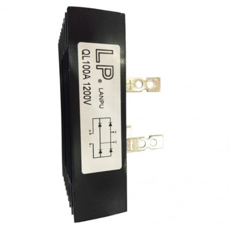 100 Amp 1200 Volt 4 tű 1 fázisdiódás híd egyenirányító QL100, O2Z7 típus