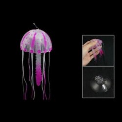 Új, lágy műanyag emulációs medúza dísz, bíborvörös átlátszó az M5V0 akváriumhoz