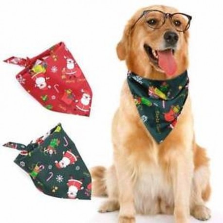 2db-os kutya Bandana karácsonyi jelmez kisállat Mikulás mintája és sál Macska Bandana Fo O6H6