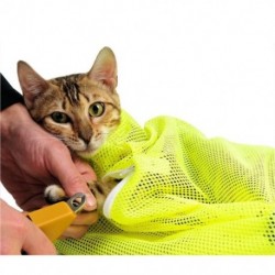 1X (kedvtelésből tartott macska ápoló mosófürdő táska, kaparós harapós visszatartó poliészter I2Y6