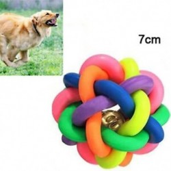 7cm méretű kedvtelésből tartott kutya kölyökkutya szivárvány színű gumi csengő labdajáték hang B kerek U4K1