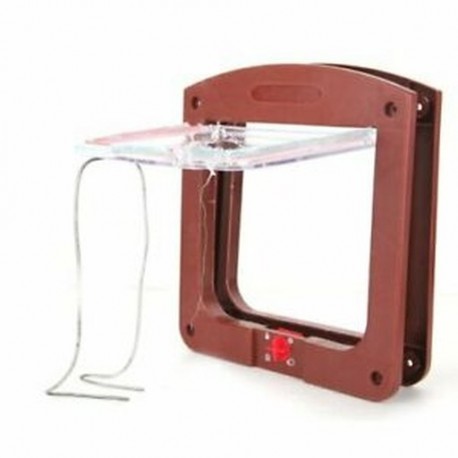 Műanyag kedvtelésből tartott ajtó barna 4 pozíció macska kutya I8A8 számára