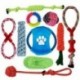 Kutya kötél játékok, 10 darab kiskutya rágó játékok készlet kutya pamut kötél csomó és fogak Cl Q7U0