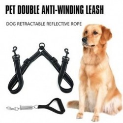 2X (Nylon Dog Pórázcsatlakozó Nem K kusza Kettős Állítható Álló Splitter Le P1L5