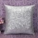 Egyszínű Glitter flitter Párna Home Decor Párnahuzat (ezüst) G8G3