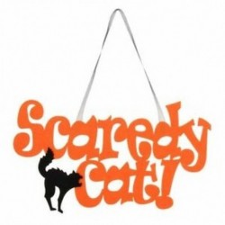 1X (Scaredy Cat lógó jel polisztirol medál Halloween otthoni udvarra party S S7B5