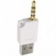1X (Fehér USB 2.0 hím - 3,5 mm-es hím adatszinkronizáló töltő adapter csatlakozója az A0C7-hez