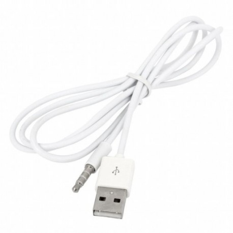 1X (3,5 mm-es audio AUX-USB 2.0 csatlakozó adapter töltő kábel 1M fehér H8L1)