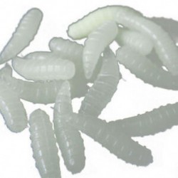 50x 1,6 cm-es csali horgászcsikó Grub Soft Baits Worms Noctilucent Night Glow G8U4