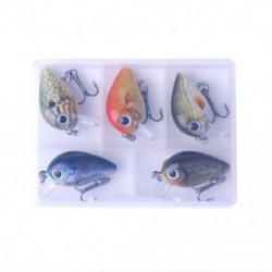1X (5 db / tétel, 1,5 g 2,7 cm-es topwater 0,1-0,5 m Wobbler Mini Crankbait 5 db Csali I9I4