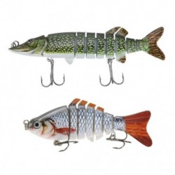 10 cm / 4 hüvelykes, 15,5 g-os bionikus, reális, kemény, több szegmensű, csali basszusgitár Walleye Ye N8C3