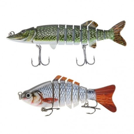 10 cm / 4 hüvelykes, 15,5 g-os bionikus, reális, kemény, több szegmensű, csali basszusgitár Walleye Ye N8C3