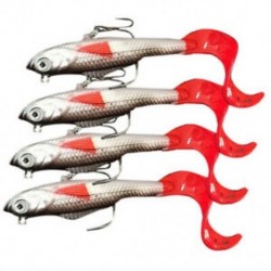 3X (4 db-os ólom fejű, puha halászati csalik hosszú farkú pesca éles kampóval lágy hal H3N3