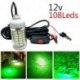 2X (12V-os LED zöld víz alatti merülő éjszakai halászfény Crappie Shad Sq G9F1