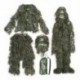 5 darabos új Ghillie ruha Camo Woodland álcázási erdei vadászat 3D W6Q9