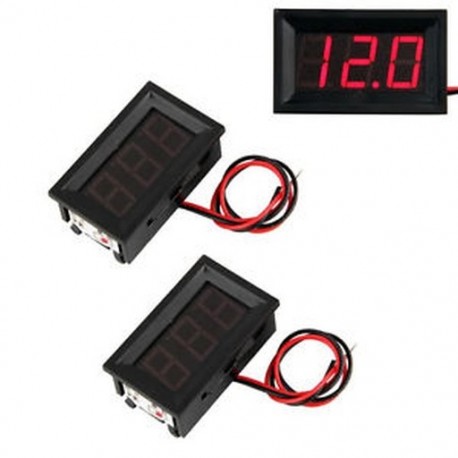 2 mini piros LED-es digitális voltmérő voltmérő panel 4.5-30 V BTSZUK