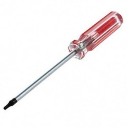 1X (T10 3 mm-es mágneses tipp műanyag markolatú Torx biztonsági csavarhúzó, tiszta, piros D5L3)