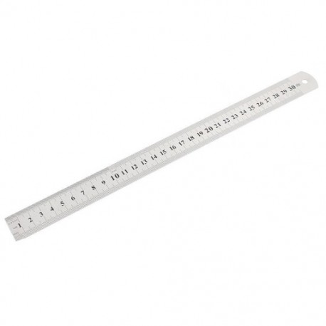 Rozsdamentes acél kétoldalas metrikus vonalzó mérőszerszám 12 hüvelyk 30 cm-es H9S6