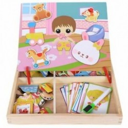 2X (MWZ mágneses puzzle gyerekeknek fából készült puzzle tábla doboz darab játékok ca J3N2