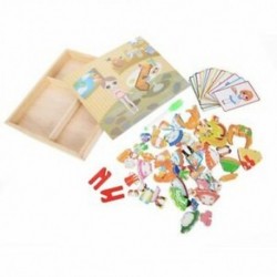 4X (MWZ mágneses puzzle gyerekeknek fából készült puzzle tábla doboz darab játékok caB1U3