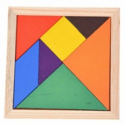 Oktatási, fából készült, hét darab puzzle, Tangram Brain ugratók Baby H8F5 játék