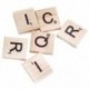 2X (100x fa ábécé csempe fekete betűk és számok Scrabble Kid Chil H5V6