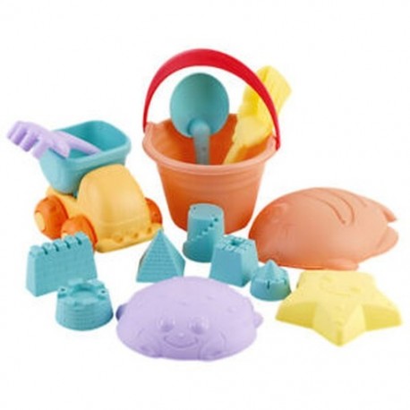 Onshine Kids Beach homokos játékok homokvíz kerékkel, strandformákkal, Bucke H1U7 stranddal