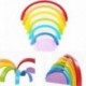 1X (7 db / tétel. Színes fa szivárványos építőelemek játékokhoz Fadarabok C L8H4