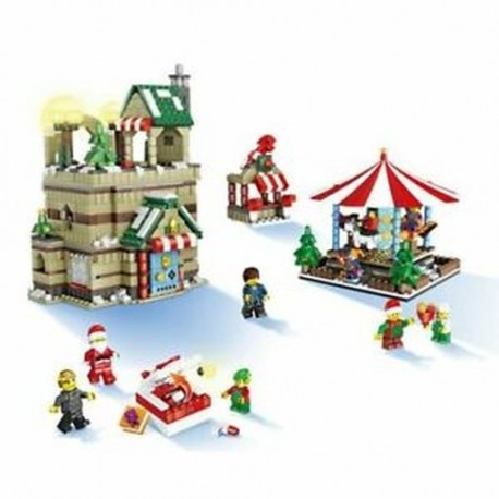 2X (JJRC1003 Christmas Village Mikulás fa ló vicces épületblokk S9A8