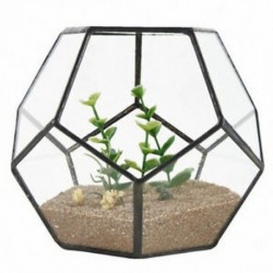 2X (Fekete üveg Pentagon geometriai terrárium tartály ablakpárkány dekoráció Flo C4E8