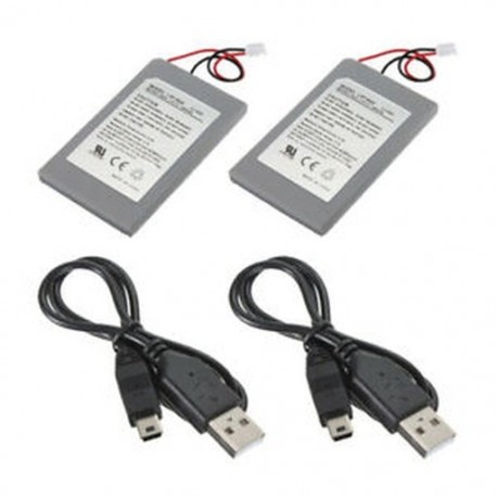 1X (2x akkumulátor 1800 mAh 3,7v   USB-kábel a PS3 Pla X4W9 Sony konzolvezérlőhöz)
