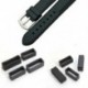 Fekete óraszíj, rögzítő karika gyűrűvel, gumi rögzítő csattal, 22 mm X3C8