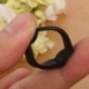 Fekete óraszíj, rögzítő karika gyűrűvel, gumi rögzítő csattal, 22 mm X3C8