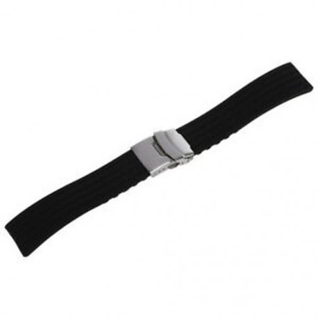 Sávos / karkötő / láncóra, vízálló szilikon gumi csattal ellátott csat, 24mm C6G4