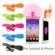 Divatos 2 az 1-ben Mini hordozható USB ventilátor Elektromos léghűtő ventilátor iPhone Samsung