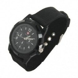 Férfi férfiak Sport fekete vászon zenekar Big Dial Quartz karóra [karóra] C6E1