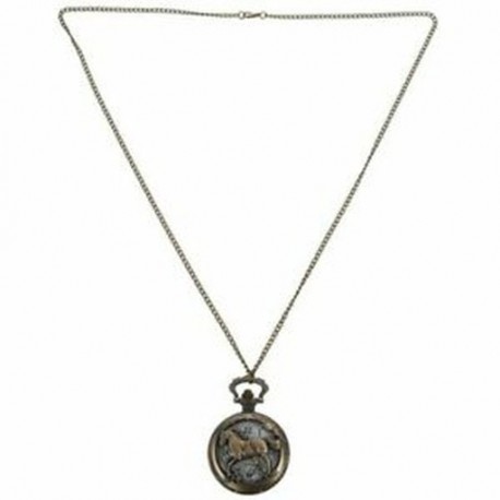 1X (Unisex Vintage Retro ló üreges kvarc zsebóra medál nyaklánc S A2I8