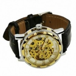 Nyertes - Férfi - Automata óra - Bőr karóra - fehérarany V4R4