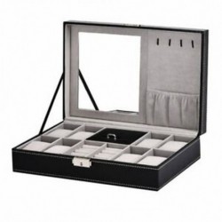 6X (2 az 1-ben 8 Watch Box rács   3 hibrid hálószekrény tárolódoboz luxus ékszerek G6D7