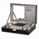 6X (2 az 1-ben 8 Watch Box rács   3 hibrid hálószekrény tárolódoboz luxus ékszerek G6D7