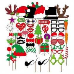 Karácsonyi santa kalap party maszkok Photo Booth kellékek bajusz egy bot (50pc R2A7