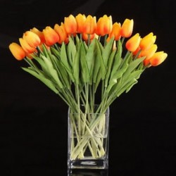 10db tulipán virág latex esküvői csokor dekorációhoz (narancs tulipán) PK K3F6 K2Y0