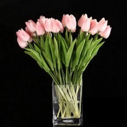 10db tulipán virág latex az esküvői csokor dekorációhoz (rózsaszín tulipán) B4M7